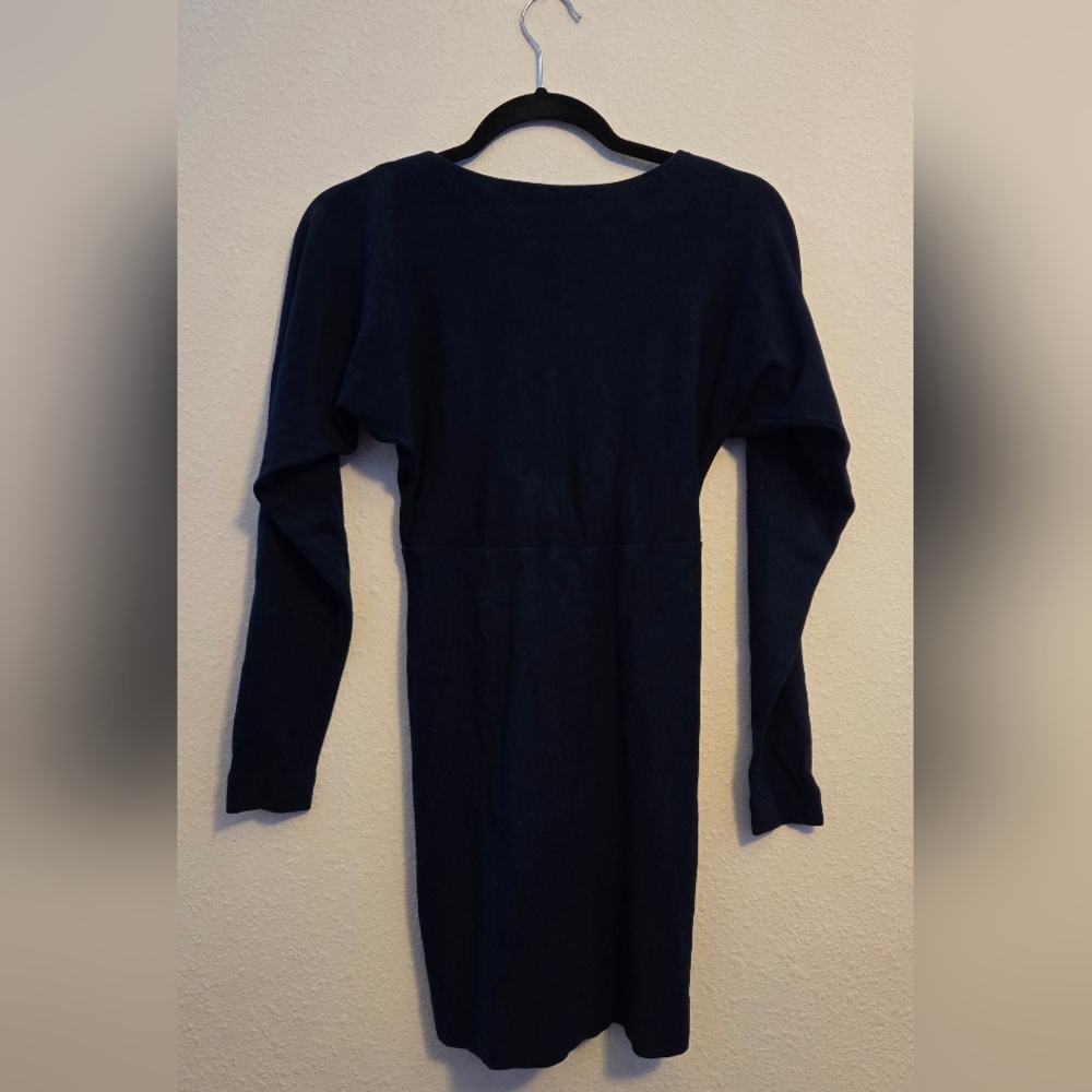 Elegant Navy Blue Long Sleeve Dress‎